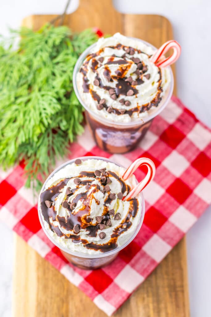 Starbucks Peppermint Mocha Frappe completed