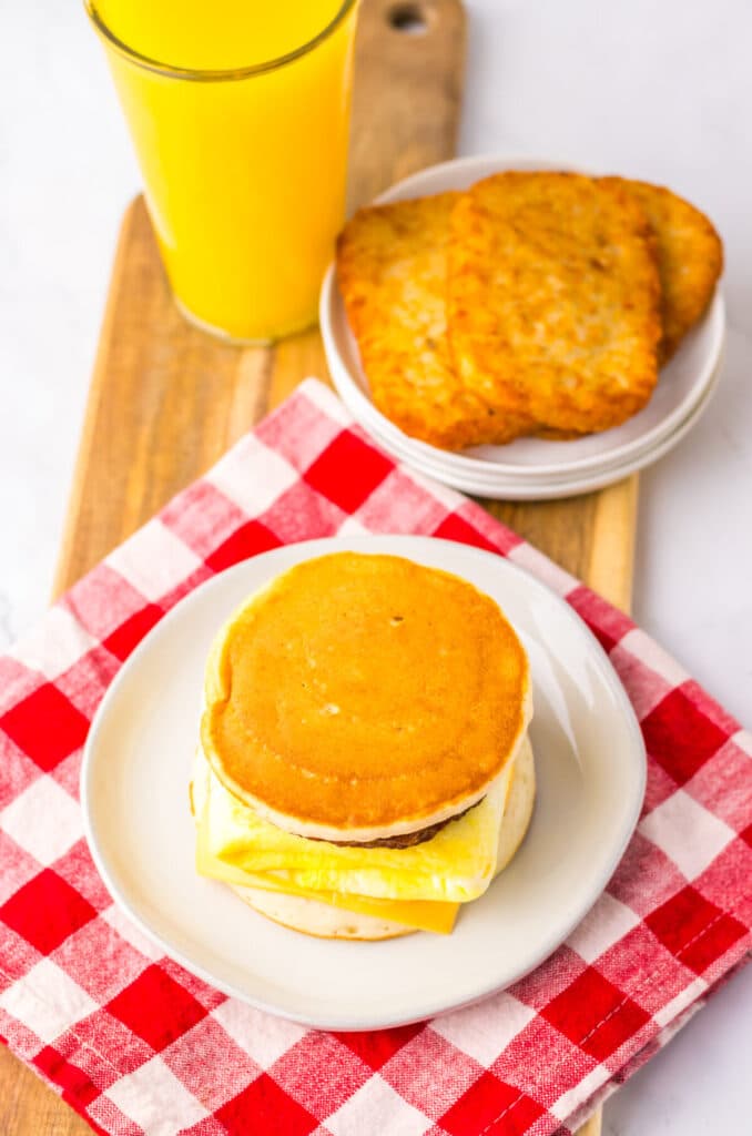 Copycat Mcdonalds's McGriddles plated