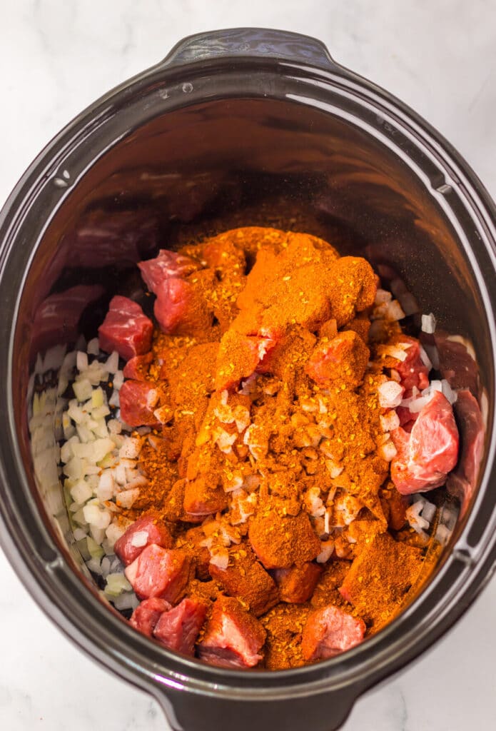 Slow Cooker Birria Ramen in slow cooker