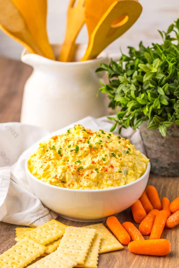 Deviled Egg Dip in bowl