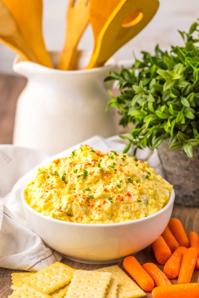 Deviled Egg Dip in bowl