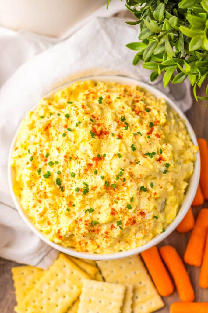 Deviled Egg Dip in bowl