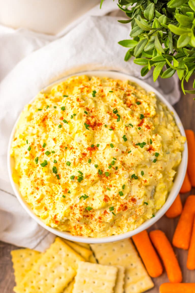 Deviled Egg Dip in bowl