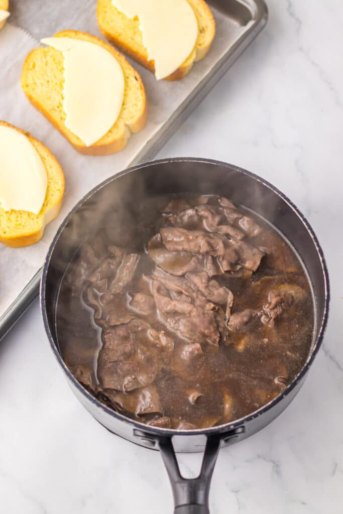 Garlic Bread French Dips beef cooking