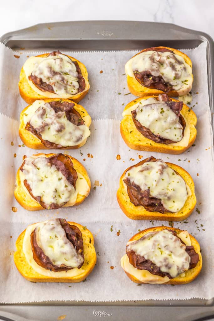 Garlic Bread French Dips baked