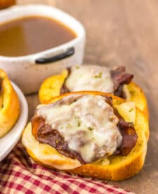 Garlic Bread French Dips plated