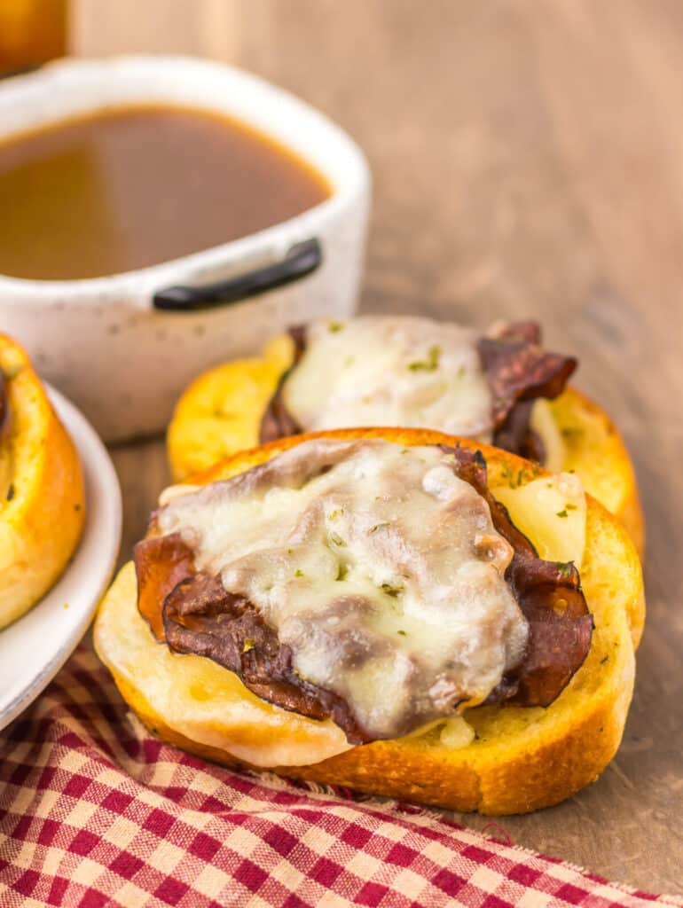 Garlic Bread French Dips plated