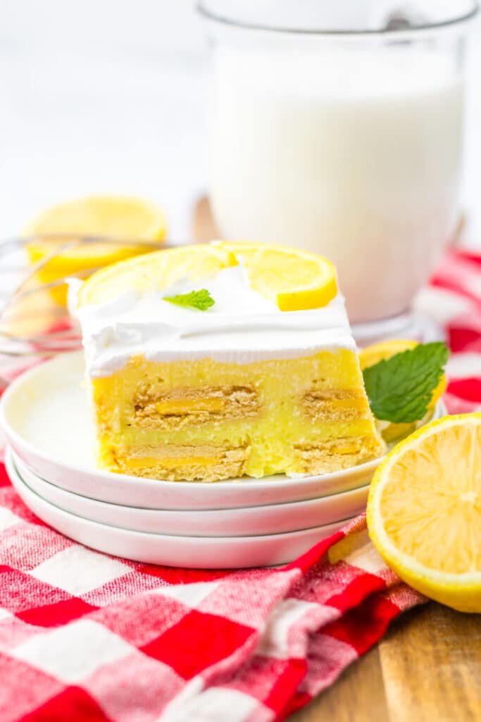 Lemon Icebox Cake plated