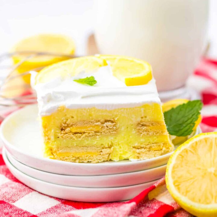 Lemon Icebox Cake plated