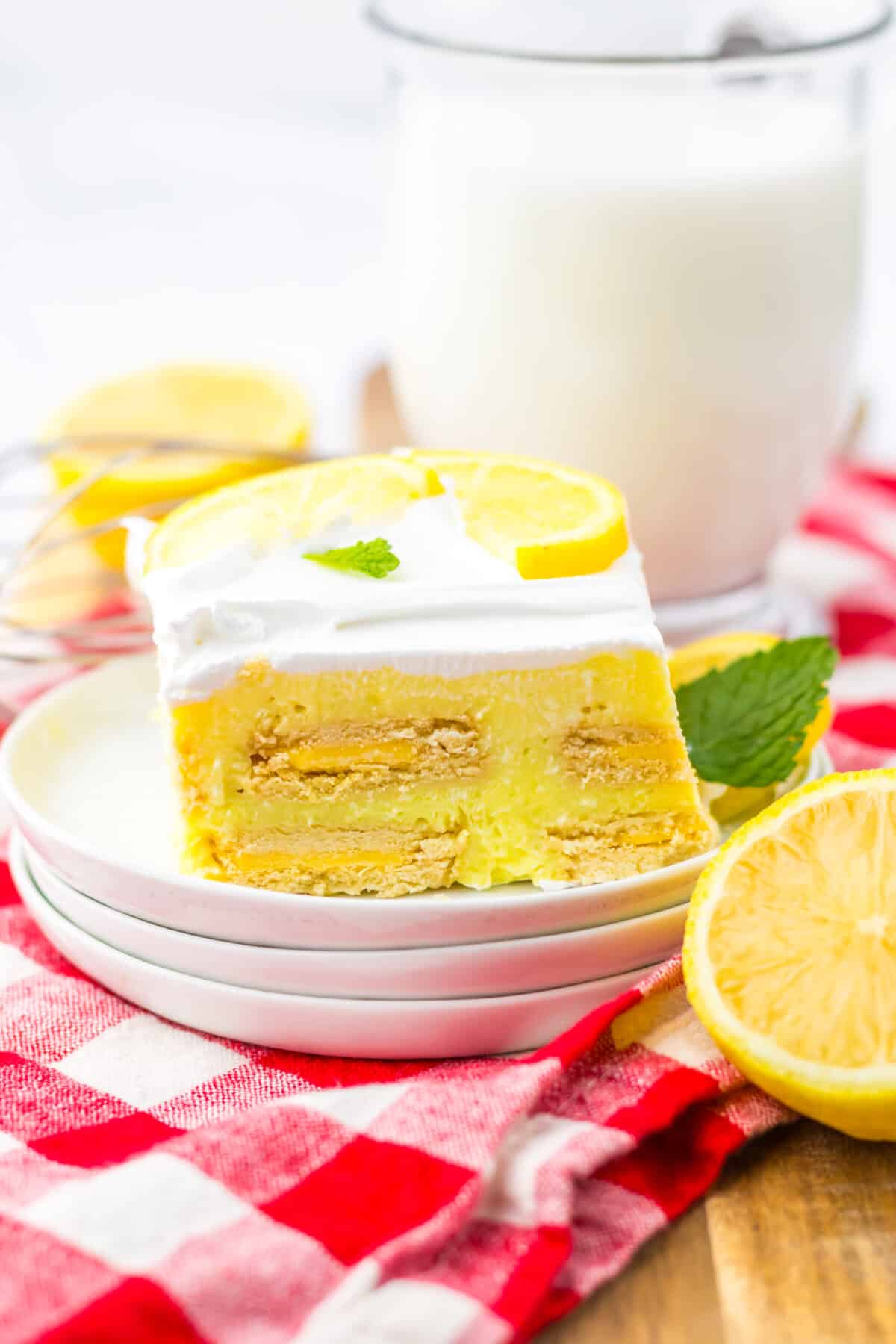 Lemon Icebox Cake plated