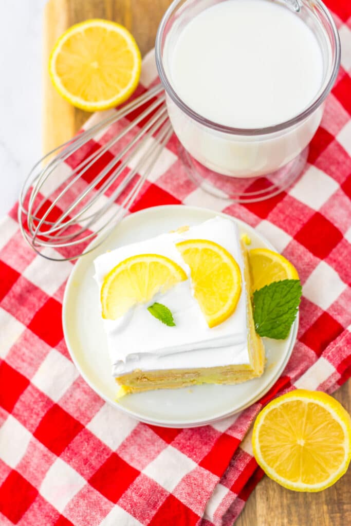 Lemon Icebox Cake plated