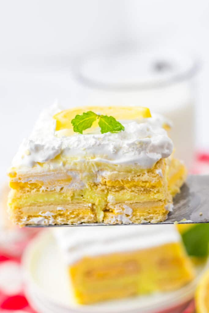 Lemon Icebox Cake plated