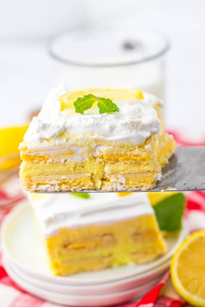 Lemon Icebox Cake plated