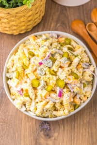 Pickle Pasta Salad plated