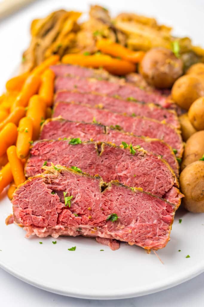 Slow Cooker Corned Beef plated