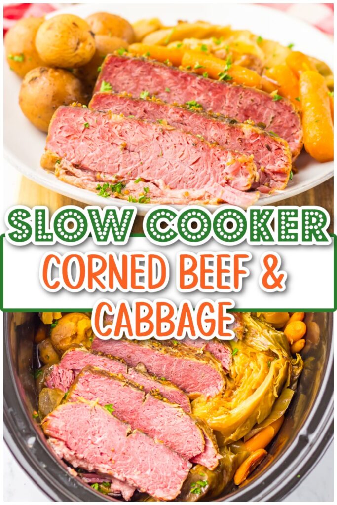 Slow Cooker Corned Beef and Cabbage pin