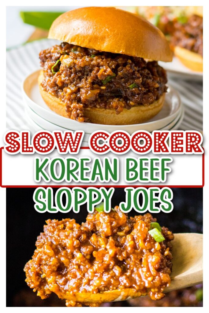 Slow Cooker Korean Beef Sloppy Joes pin
