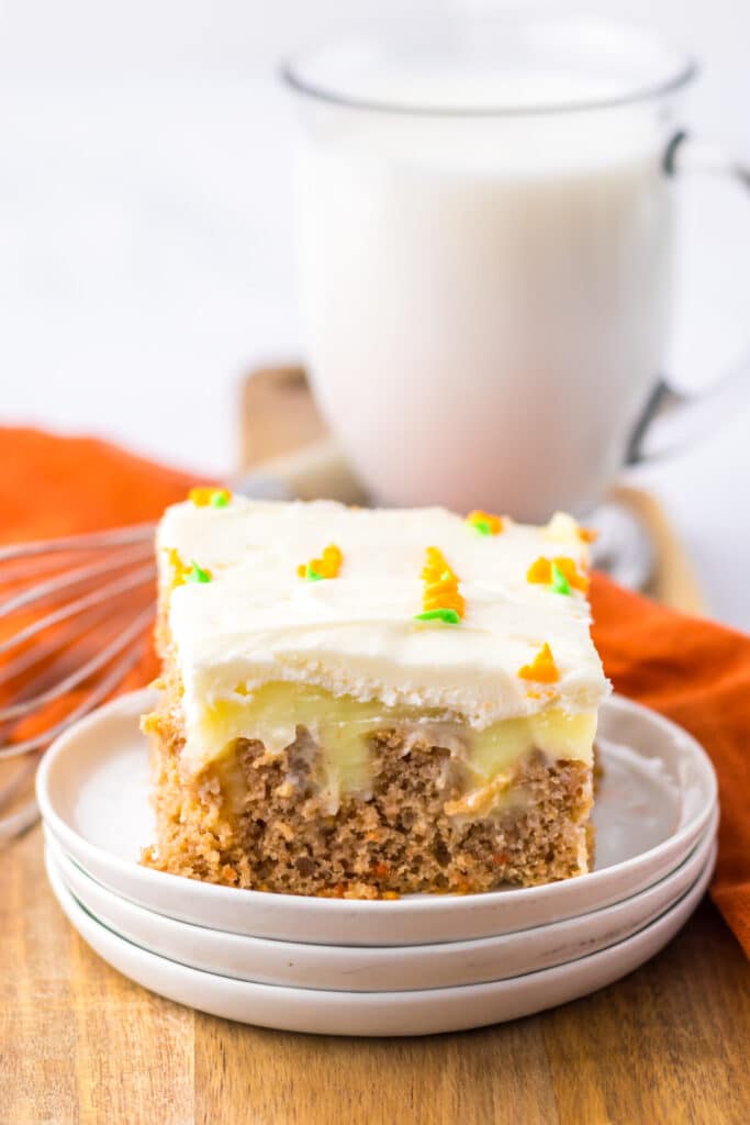 Carrot Poke Cake plated