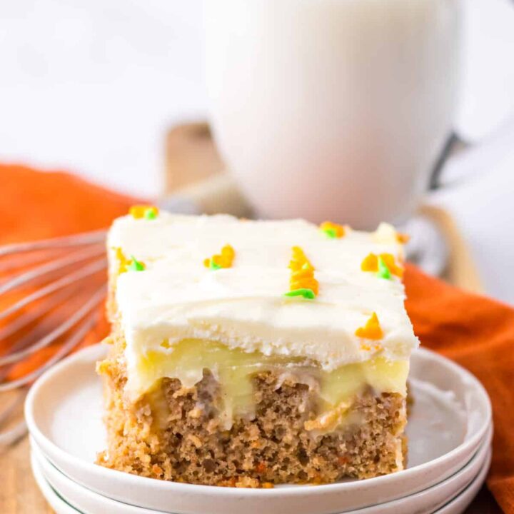 Carrot Poke Cake plated