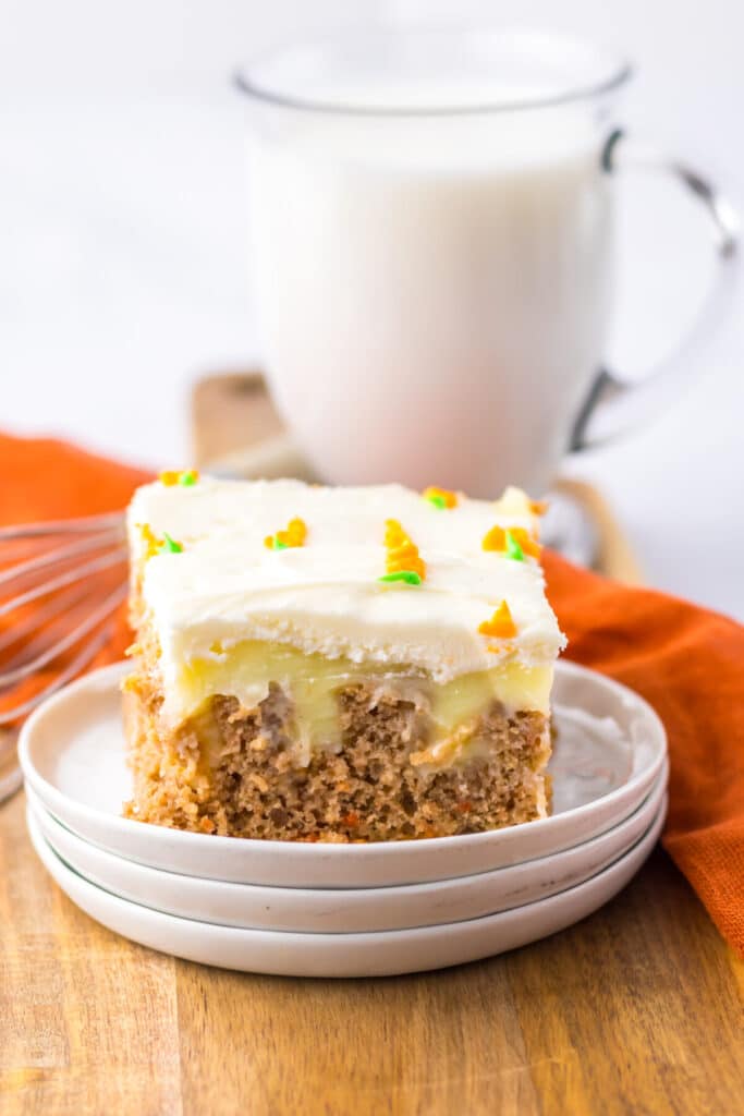 Carrot Poke Cake plated