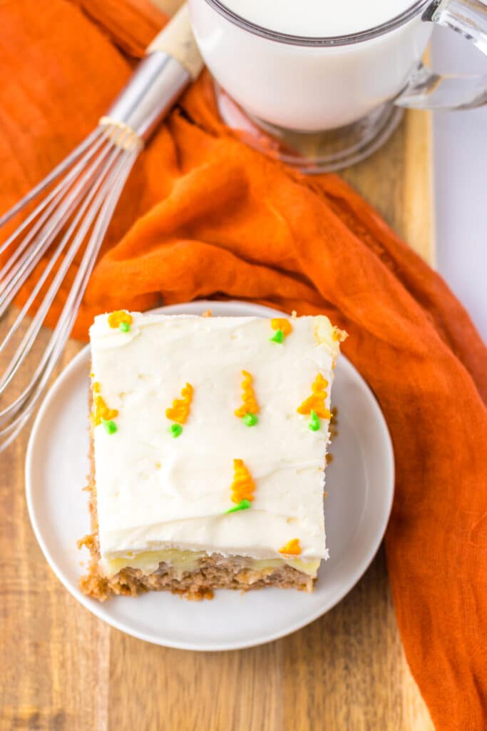Carrot Poke Cake plated