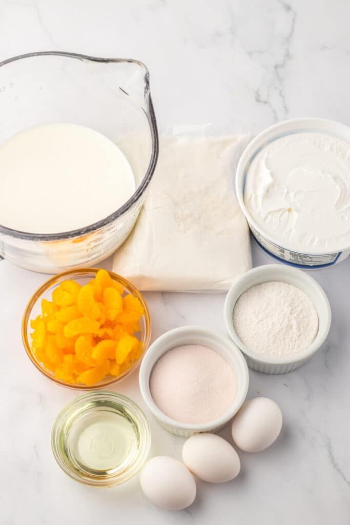 Orange Creamsicle Poke Cake ingredients