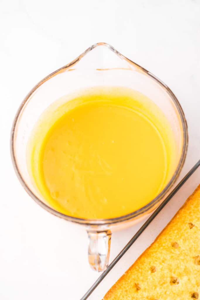 Orange Creamsicle Poke Cake filling