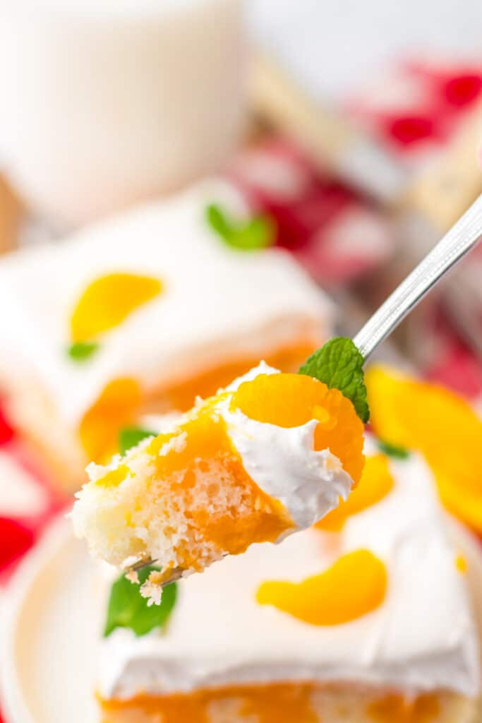 Orange Creamsicle Poke Cake plated