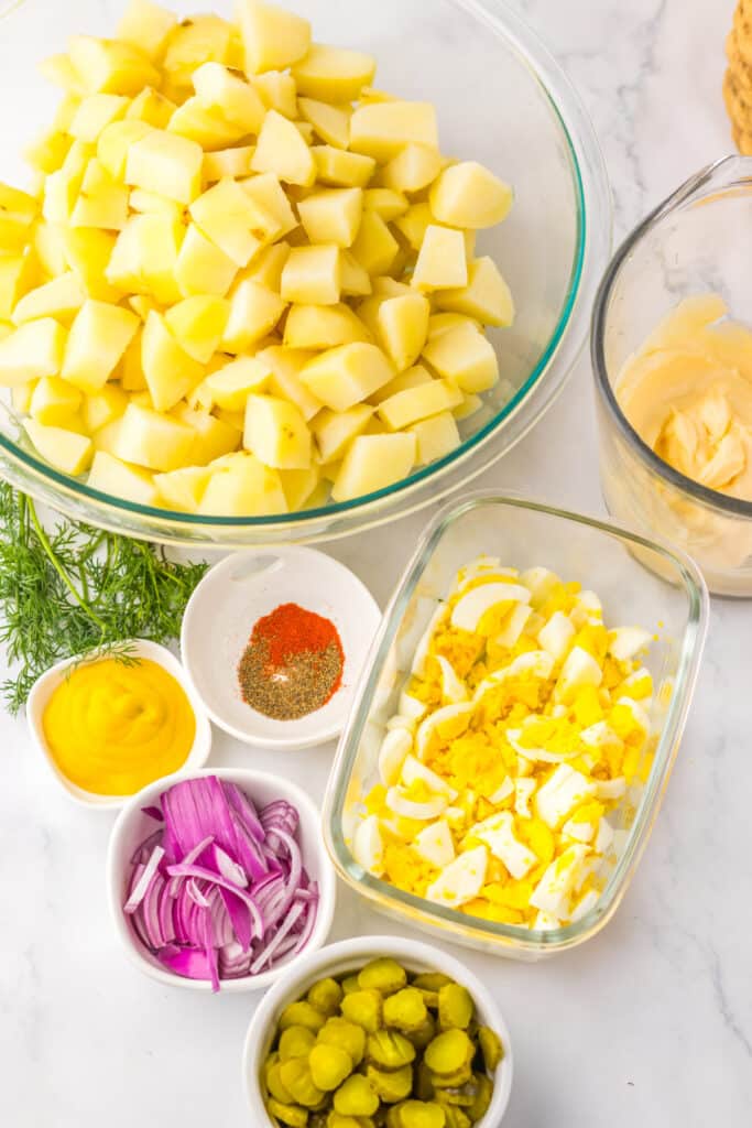 Pickle Potato Salad ingredients