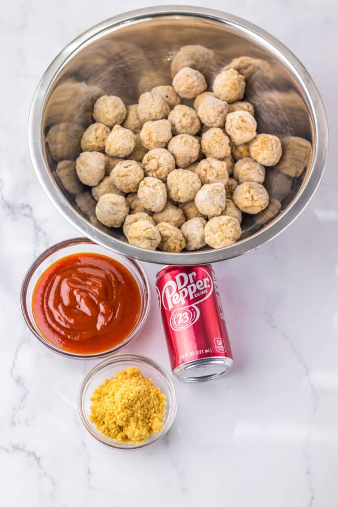 Slow Cooker Dr. Pepper BBQ Meatballs ingredients
