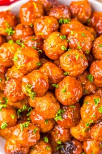 Slow Cooker Dr. Pepper BBQ Meatballs close up