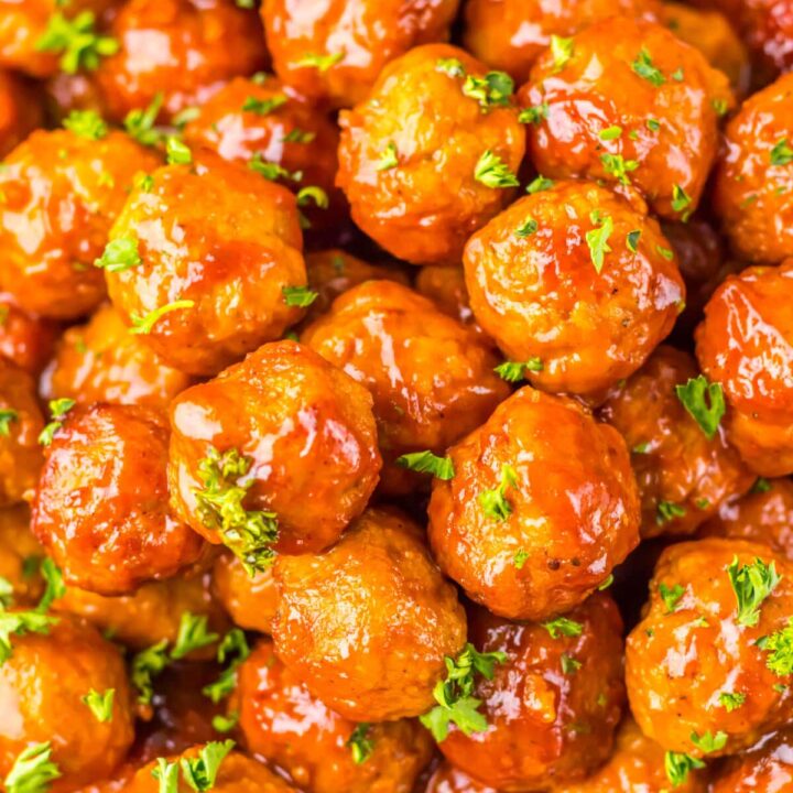 Slow Cooker Dr. Pepper BBQ Meatballs close up