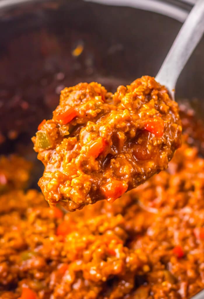 Slow Cooker Dr. Pepper Sloppy Joes in slow cooker