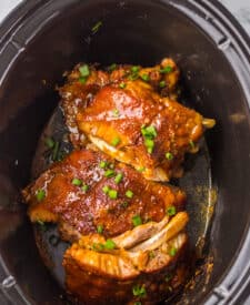 Slow Cooker Hawaiian Ribs in slow cooker