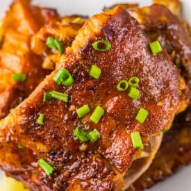 Slow Cooker Hawaiian Ribs plated