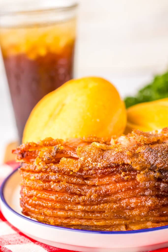 Copycat Honey Baked Ham plated