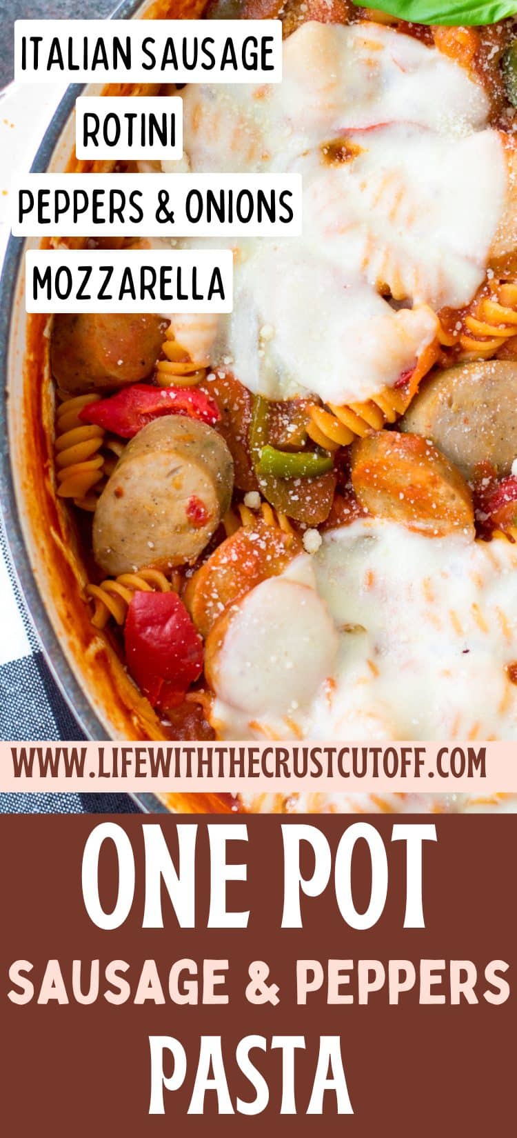 one pot sausage and peppers pasta pin