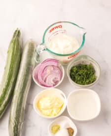 Creamy Cucumber Salad ingredients