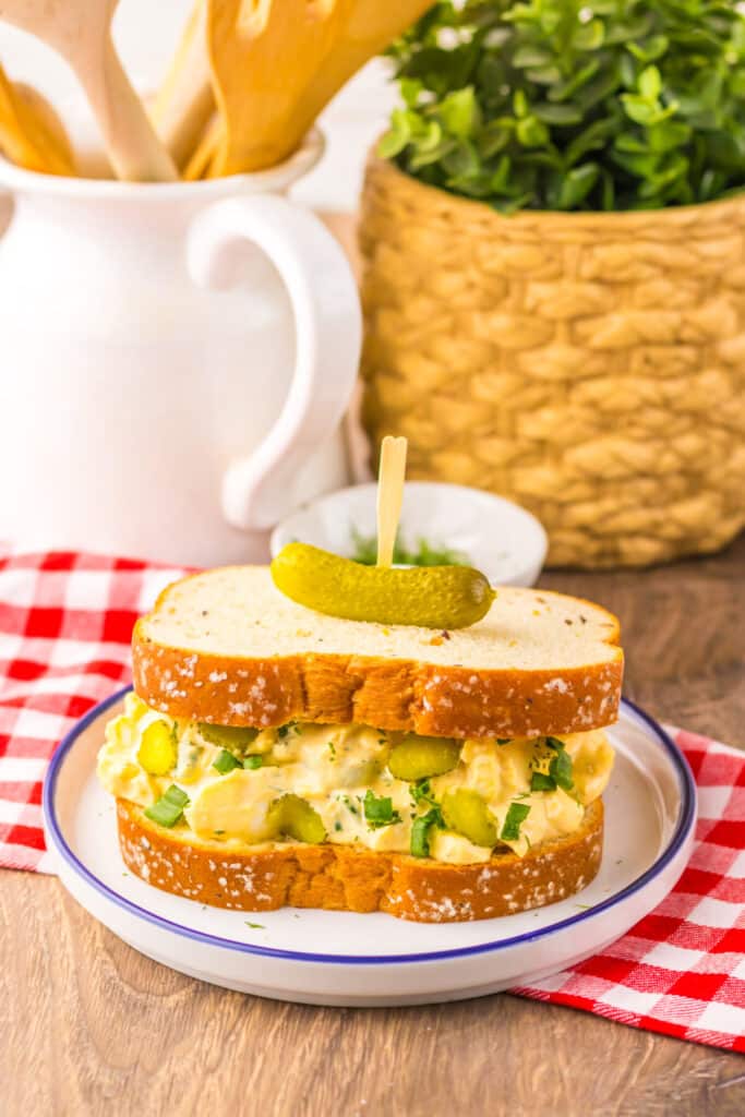 Dill Pickle Egg Salad plated
