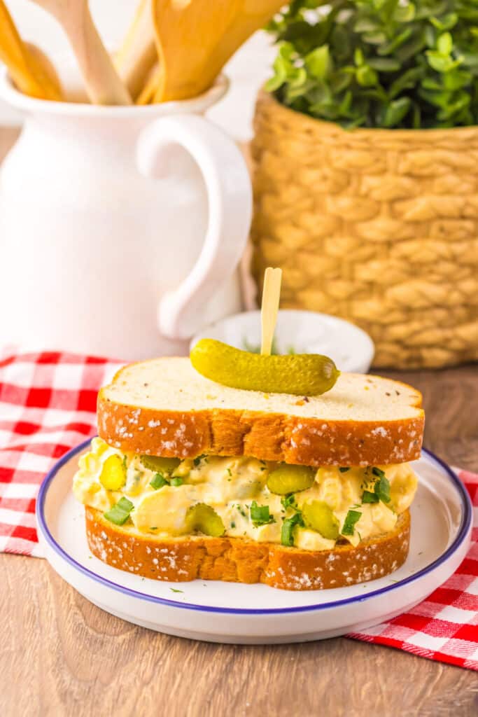 Dill Pickle Egg Salad plated
