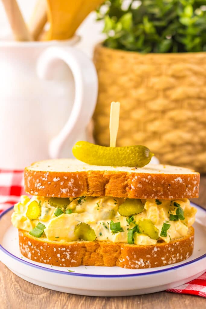 Dill Pickle Egg Salad plated