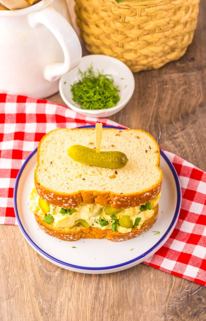 Dill Pickle Egg Salad plated