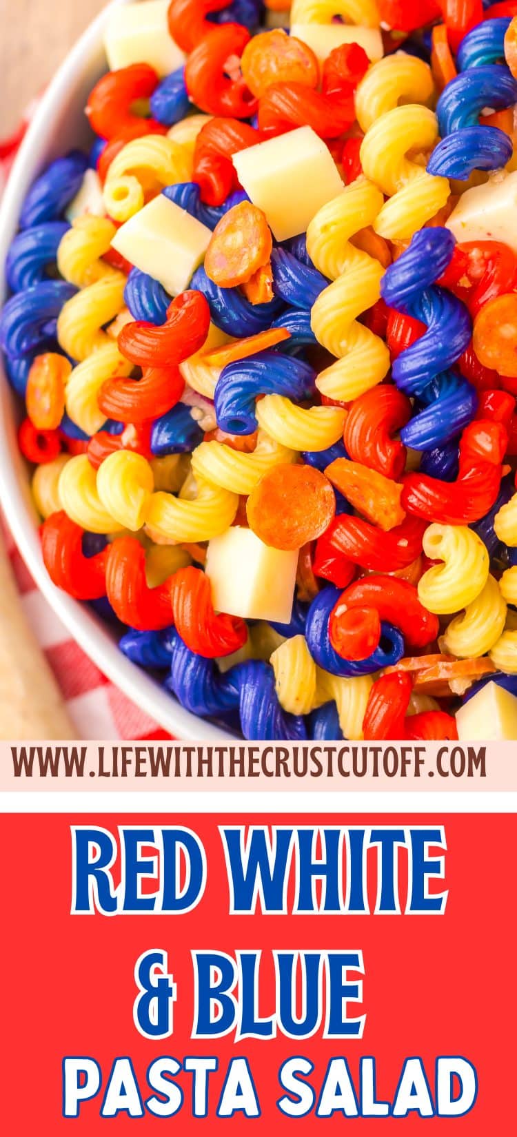 Red White Blue Pasta Salad pin
