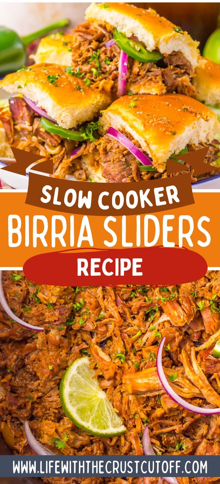Slow Cooker Birria Sliders pin