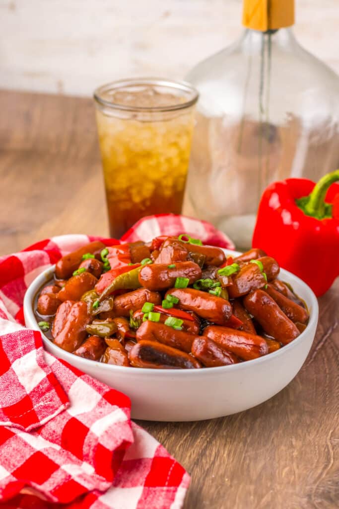 Slow Cooker Hawaiian Lil Smokies in bowl