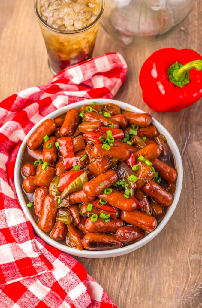 Slow Cooker Hawaiian Lil Smokies in bowl