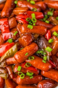 Slow Cooker Hawaiian Lil Smokies close up