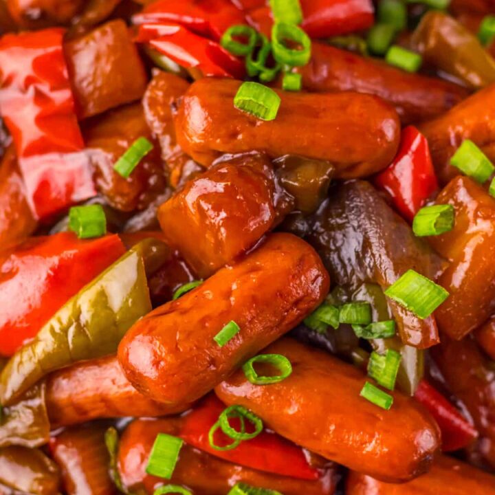 Slow Cooker Hawaiian Lil Smokies close up