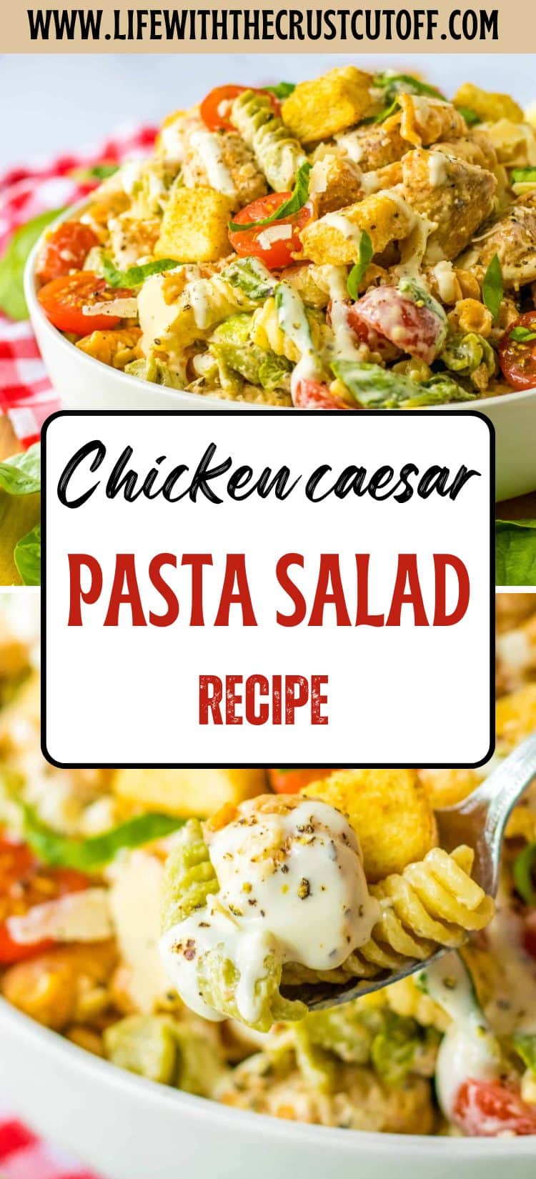 chicken caesar pasta salad pin