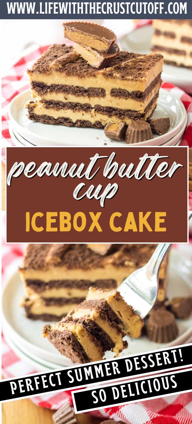peanut butter cup icebox cake pin